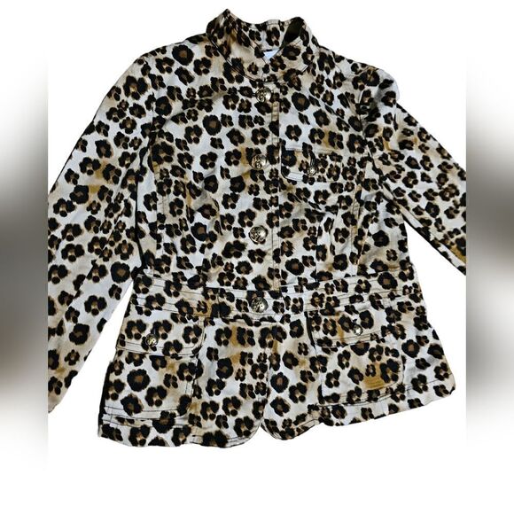 Women's CHARTER CLUB Animal Print Shacket Jacket Size 10 - Picture 4 of 5